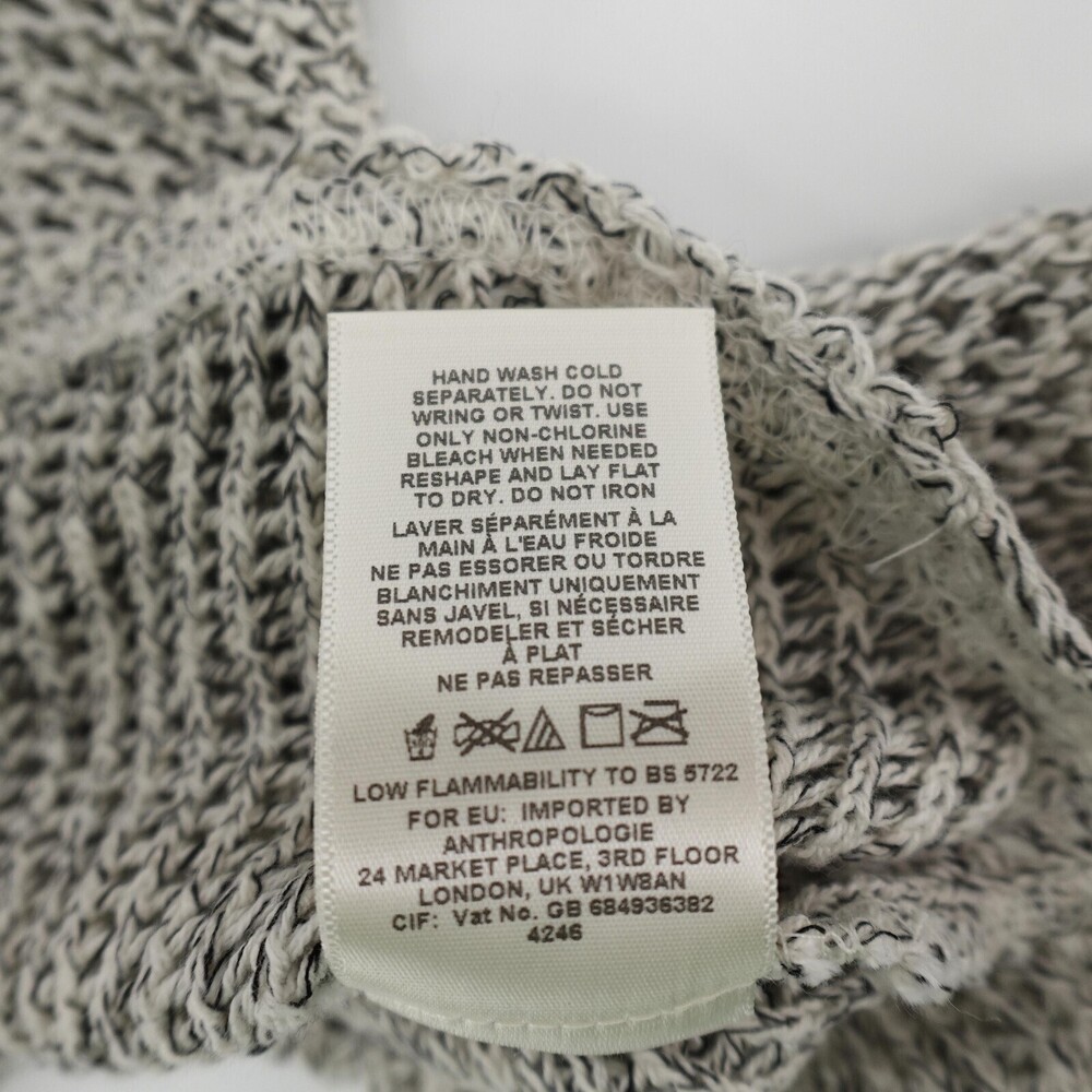 Saturday Sunday Anthpologie Sweater Womens Large Gray Cowl Open Knit Pullover - Picture 5 of 9